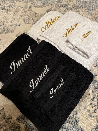 Lot de 3 Serviettes personnalisées